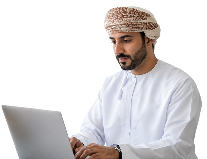 Finance professional working on a laptop