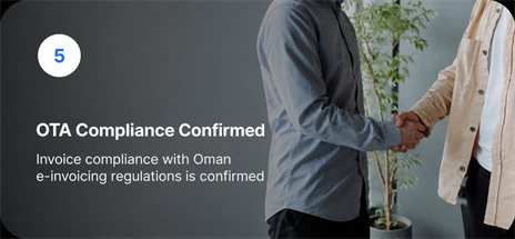 Step 5: OTA Compliance Confirmed — invoice compliance with Oman e-invoicing regulations is confirmed